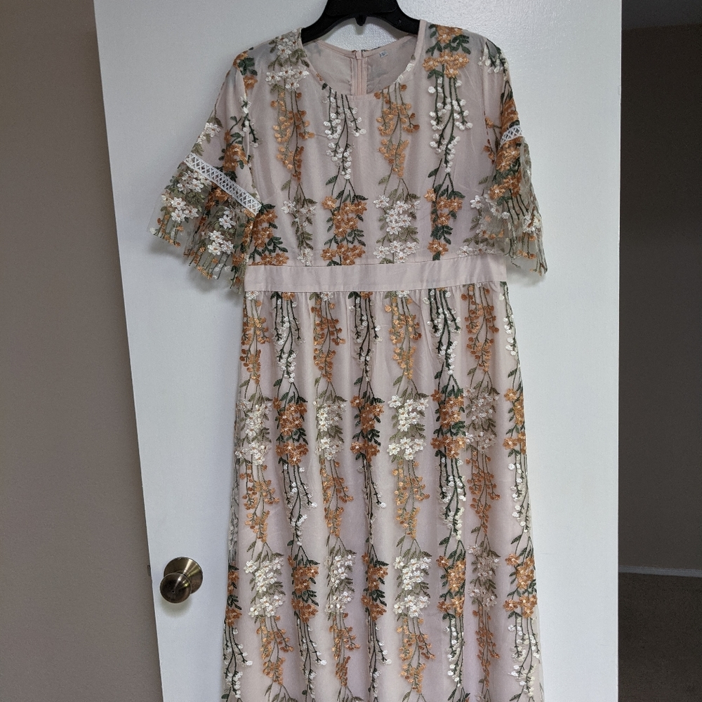 Embroidered floral dress